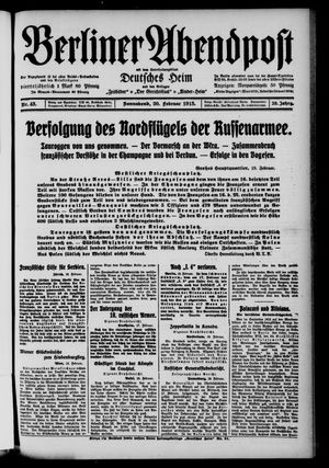 Berliner Abendpost vom 20.02.1915