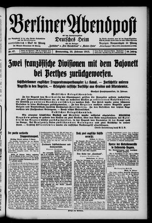 Berliner Abendpost vom 25.02.1915