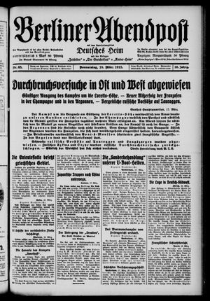 Berliner Abendpost vom 18.03.1915