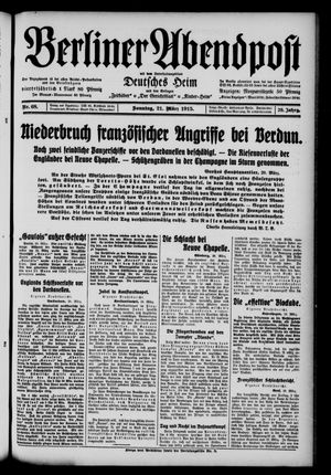 Berliner Abendpost on Mar 21, 1915