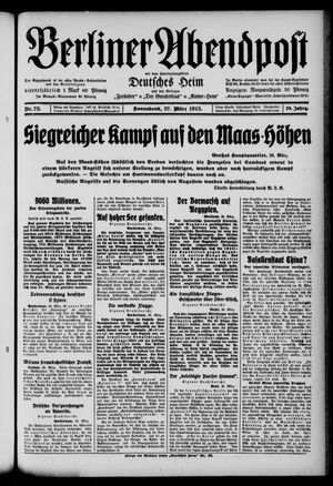 Berliner Abendpost vom 27.03.1915