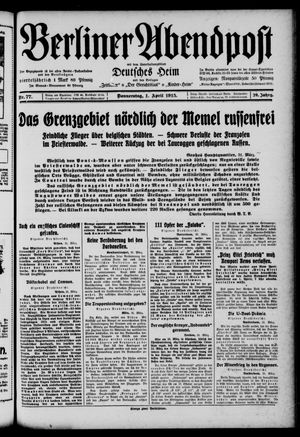 Berliner Abendpost vom 01.04.1915