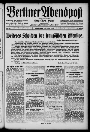 Berliner Abendpost vom 15.04.1915