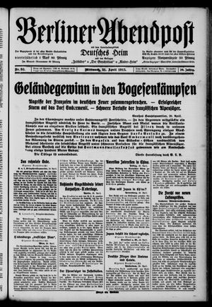 Berliner Abendpost on Apr 21, 1915