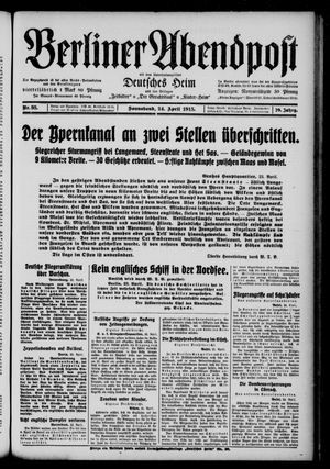 Berliner Abendpost on Apr 24, 1915
