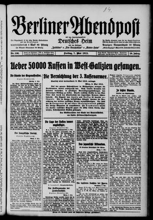 Berliner Abendpost vom 07.05.1915