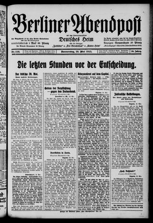 Berliner Abendpost vom 20.05.1915