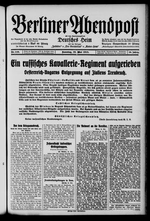 Berliner Abendpost vom 23.05.1915