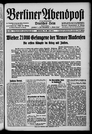 Berliner Abendpost vom 26.05.1915