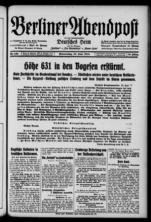 Berliner Abendpost vom 24.06.1915