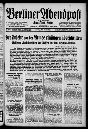 Berliner Abendpost vom 25.06.1915