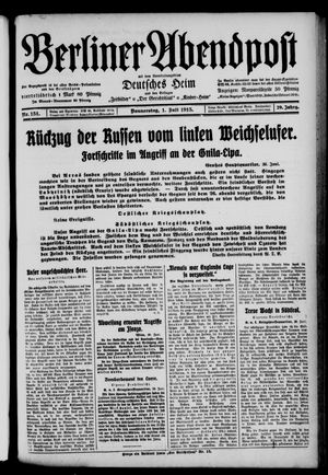 Berliner Abendpost vom 01.07.1915