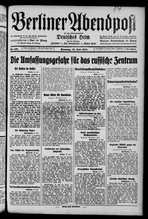 Berliner Abendpost vom 20.07.1915