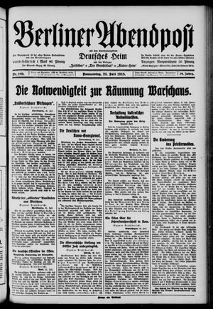 Berliner Abendpost on Jul 22, 1915