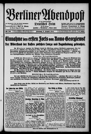 Berliner Abendpost vom 08.08.1915