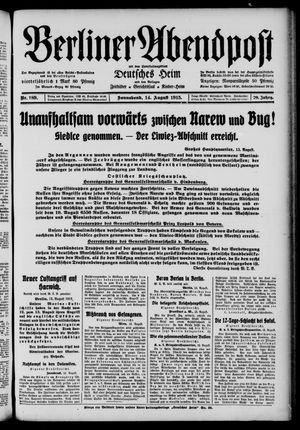 Berliner Abendpost vom 14.08.1915