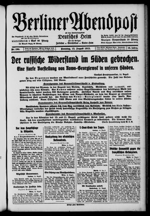 Berliner Abendpost vom 15.08.1915