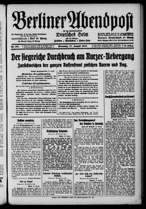 Berliner Abendpost vom 17.08.1915