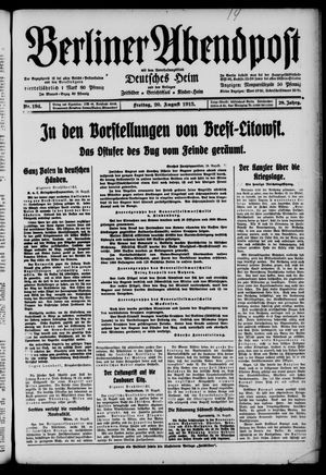 Berliner Abendpost vom 20.08.1915