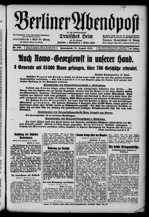 Berliner Abendpost vom 21.08.1915
