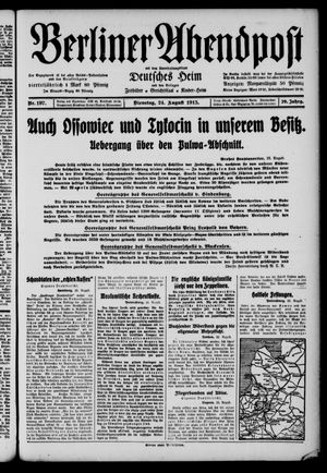 Berliner Abendpost on Aug 24, 1915