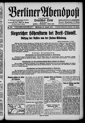 Berliner Abendpost vom 25.08.1915
