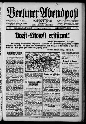 Berliner Abendpost vom 27.08.1915