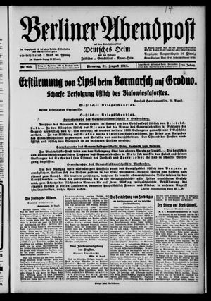 Berliner Abendpost vom 31.08.1915