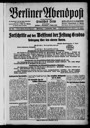 Berliner Abendpost vom 01.09.1915