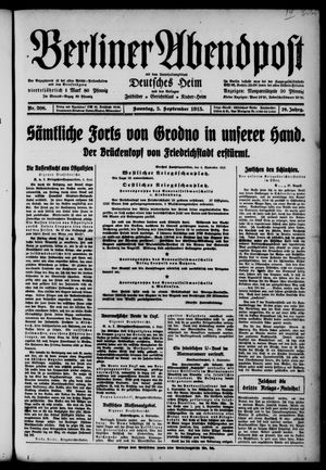 Berliner Abendpost vom 05.09.1915
