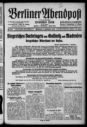 Berliner Abendpost vom 08.09.1915