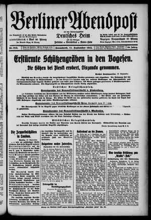 Berliner Abendpost vom 11.09.1915
