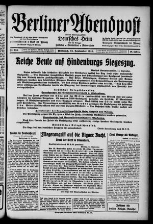 Berliner Abendpost vom 15.09.1915