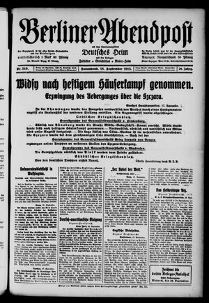 Berliner Abendpost vom 18.09.1915