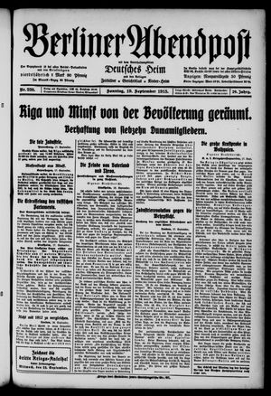 Berliner Abendpost vom 19.09.1915