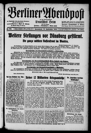 Berliner Abendpost vom 25.09.1915