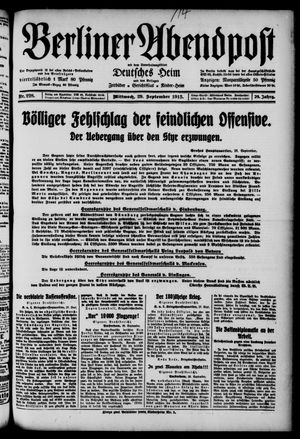 Berliner Abendpost vom 29.09.1915