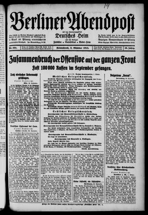 Berliner Abendpost vom 02.10.1915