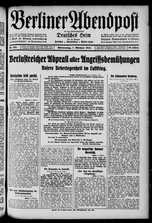 Berliner Abendpost vom 07.10.1915