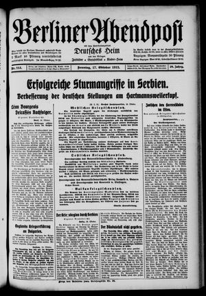 Berliner Abendpost vom 17.10.1915