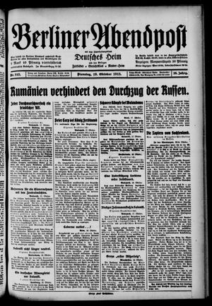 Berliner Abendpost vom 19.10.1915