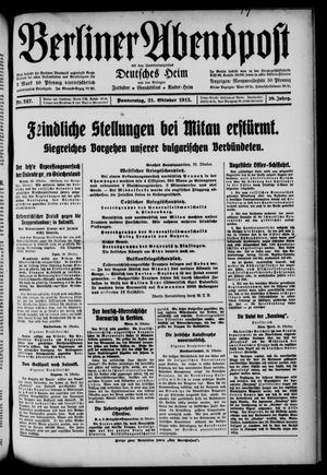 Berliner Abendpost vom 21.10.1915