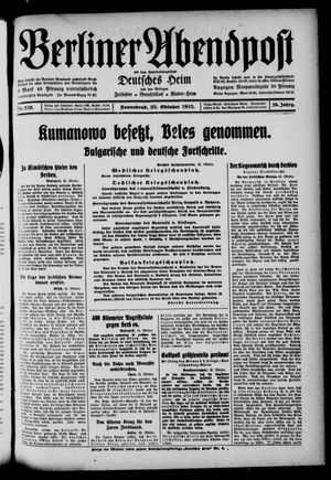 Berliner Abendpost vom 23.10.1915