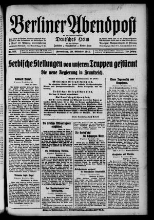 Berliner Abendpost on Oct 30, 1915