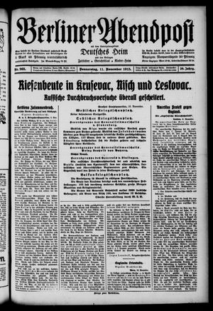 Berliner Abendpost vom 11.11.1915
