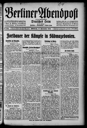 Berliner Abendpost vom 17.11.1915