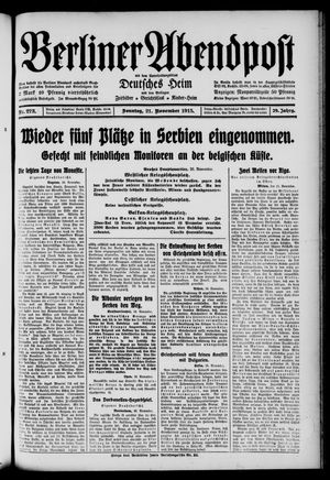 Berliner Abendpost vom 21.11.1915