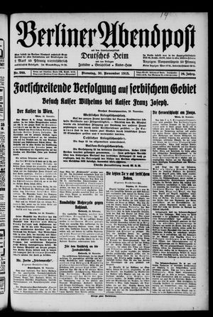 Berliner Abendpost vom 30.11.1915