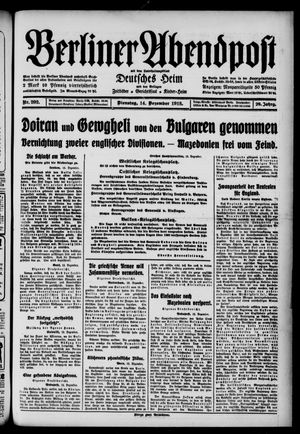 Berliner Abendpost vom 14.12.1915