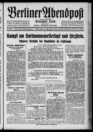 Berliner Abendpost vom 30.12.1915